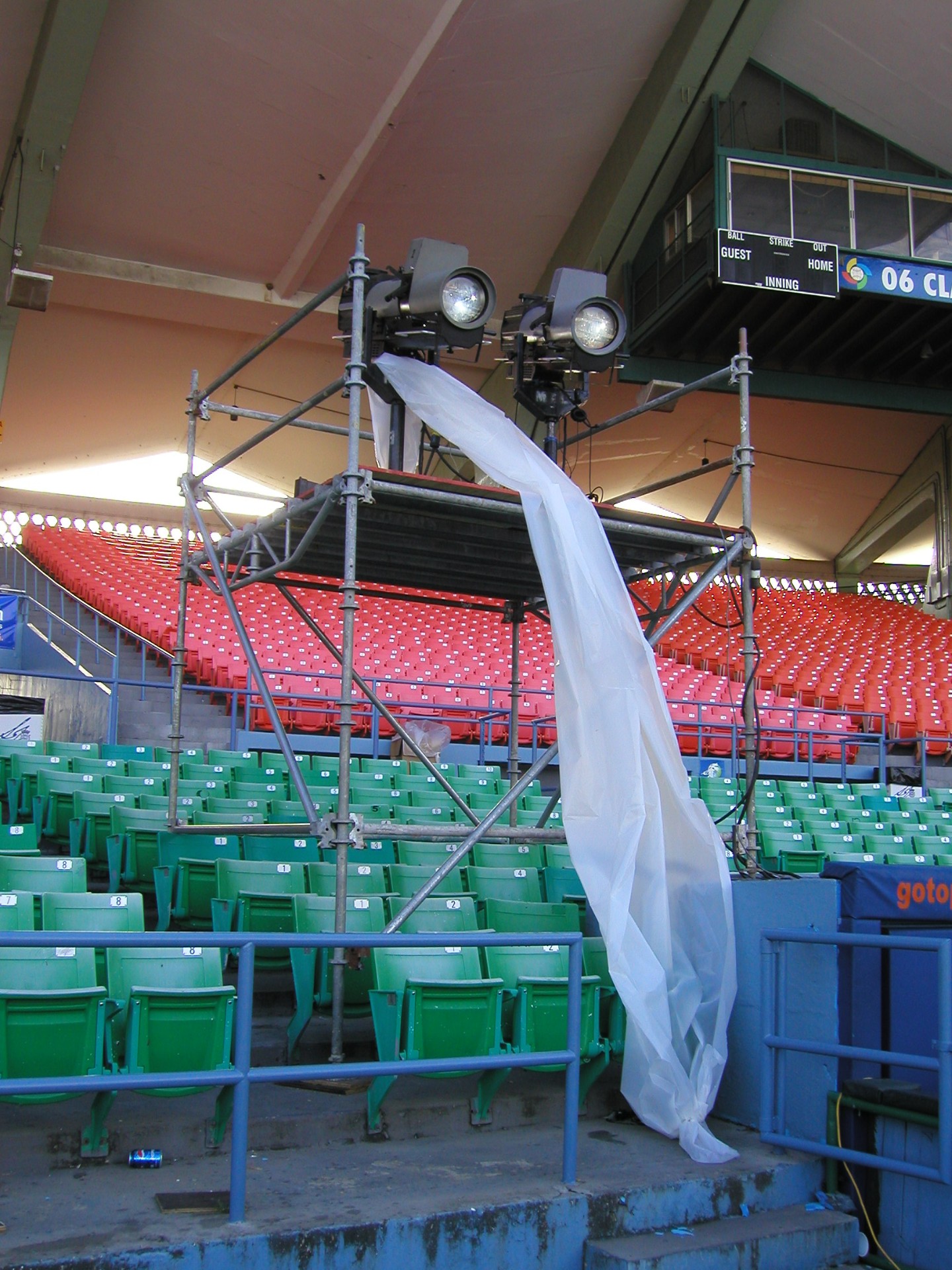Lighting platform and scaffold support in stadium seating